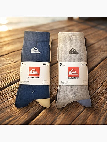 Quiksilver Pack de Chaussettes Homme Crew Lot 6 Paires Regular Lifestyle