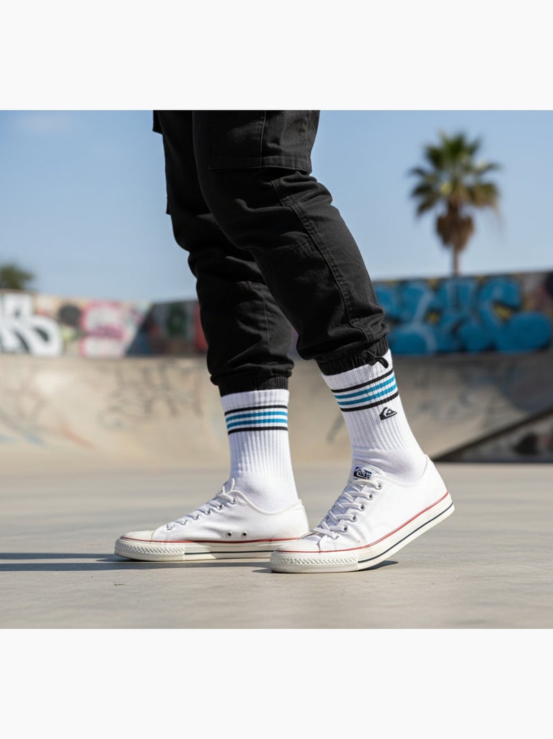 Quiksilver Pack de Chaussettes Homme Crew  Lot 6 Paires Regular Lifestyle Gris Noir Blanc - Kiabi