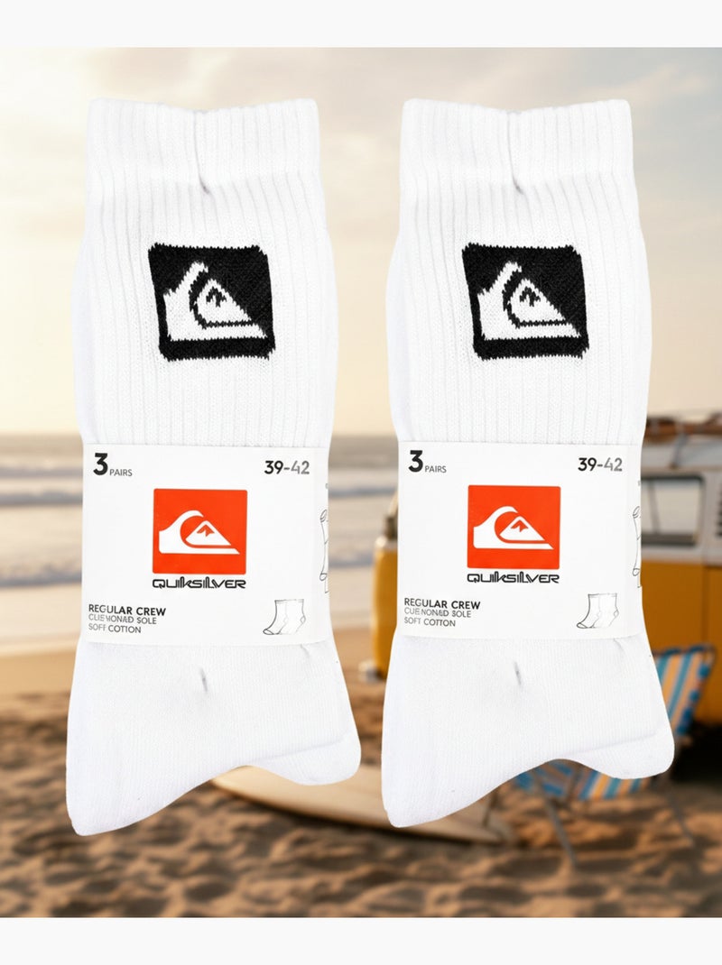 Quiksilver Pack de Chaussettes Homme Crew  Lot 6 Paires Sport Cushioned Blanc - Kiabi