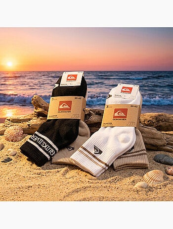 Quiksilver Pack de Chaussettes Homme QUARTER Lot 6 Paires Sport