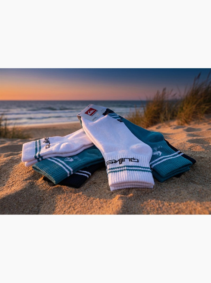 Quiksilver Pack de Chaussettes Homme QUARTER Lot 6 Paires Sport Bleu lagon - Kiabi