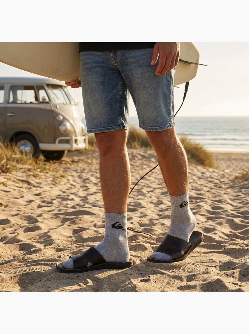 Quiksilver Pack de Chaussettes Homme QUARTER Lot 6 Paires Sport Gris Noir Blanc - Kiabi