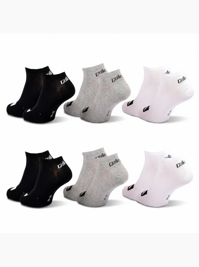 Quiksilver Pack de Chaussettes Homme SNEAKER Lot 6 Paires Sport Gris Noir Blanc - Kiabi