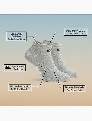 Quiksilver Pack de Chaussettes Homme SNEAKER Lot 6 Paires Sport