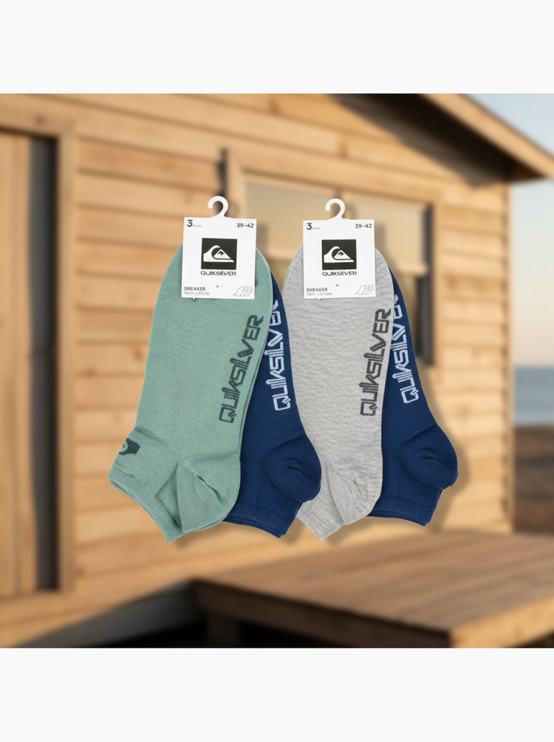 Quiksilver Pack de Chaussettes Homme SNEAKER Lot 6 Paires Sport Gris Vert clair - Kiabi