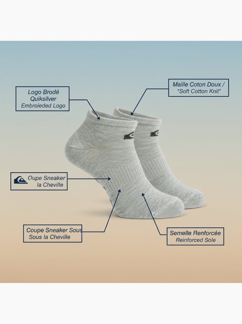 Quiksilver Pack de Chaussettes Homme SNEAKER Lot 6 Paires Sport Gris Vert clair - Kiabi