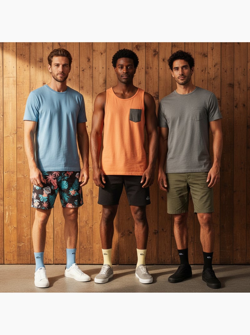 Quiksilver Pack de Chaussettes Homme SNEAKER Lot 6 Paires Sport Noir Bleu ciel - Kiabi