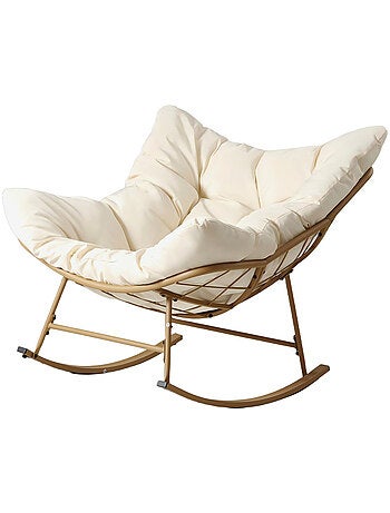QUITO Fauteuil à bascule d'intérieur et d'extérieur beige
