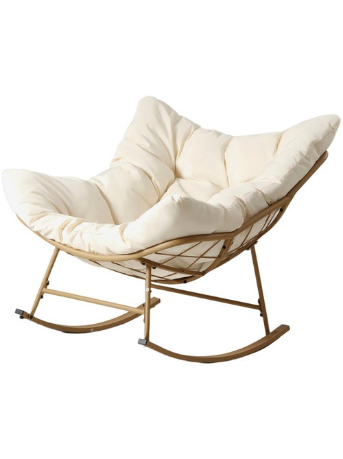 QUITO Fauteuil à bascule d'intérieur et d'extérieur beige - Kiabi