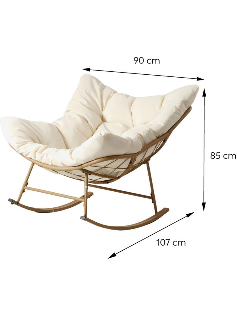 QUITO Fauteuil à bascule d'intérieur et d'extérieur beige Marron - Kiabi