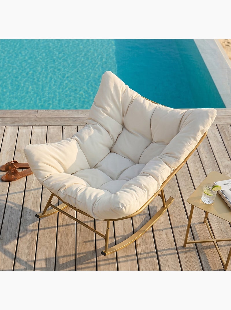 QUITO Fauteuil à bascule d'intérieur et d'extérieur beige Marron - Kiabi