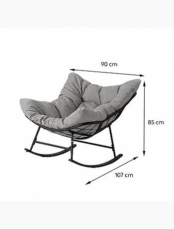 QUITO Fauteuil à bascule d'intérieur et d'extérieur beige