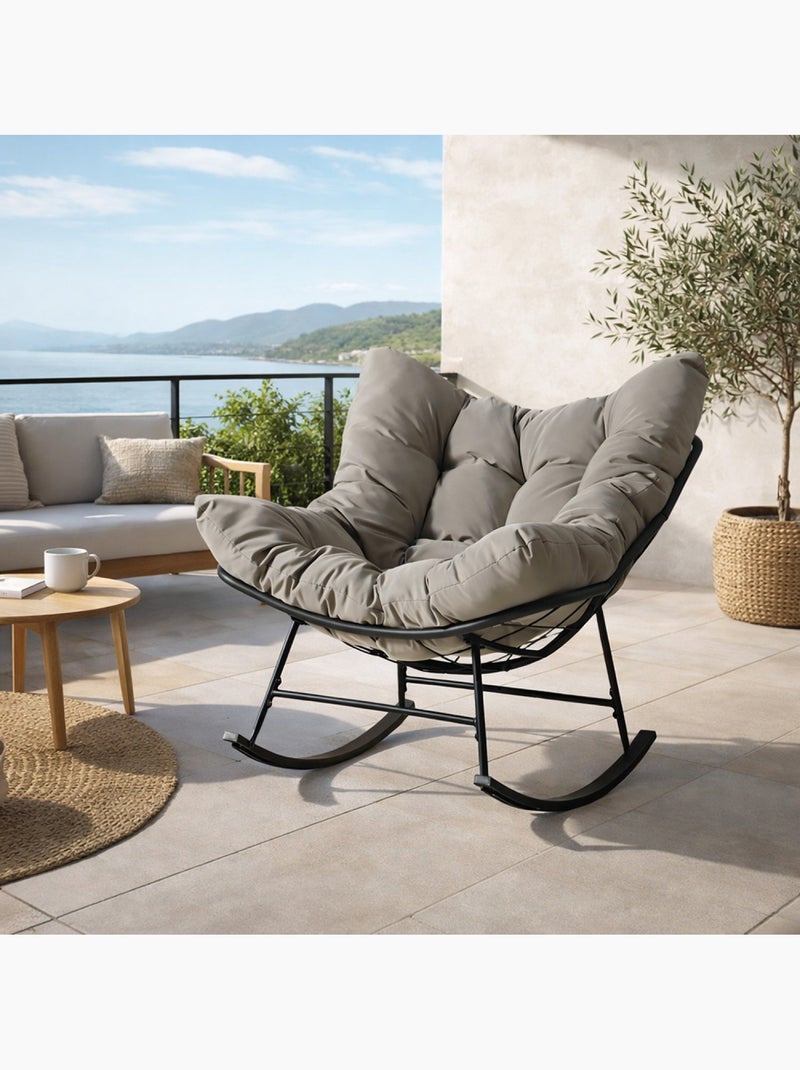 QUITO Fauteuil à bascule d'intérieur et d'extérieur gris Gris - Kiabi