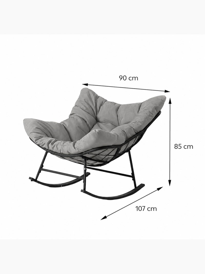 QUITO Fauteuil à bascule d'intérieur et d'extérieur gris Gris - Kiabi