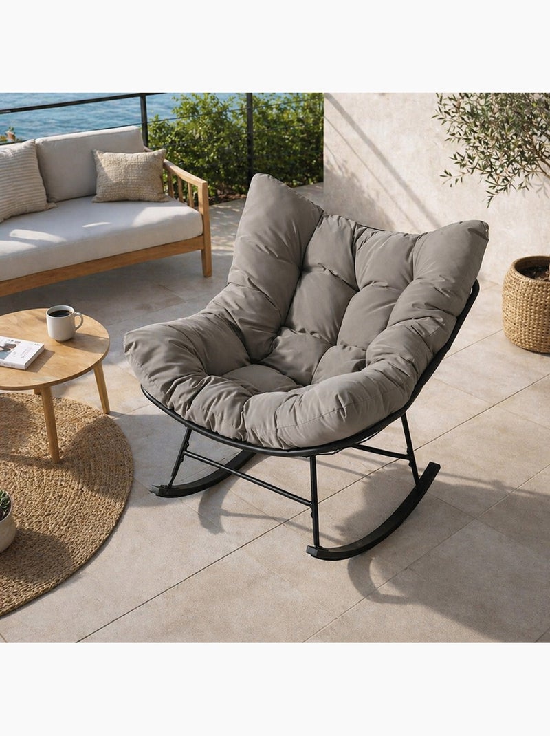 QUITO Fauteuil à bascule d'intérieur et d'extérieur gris Gris - Kiabi