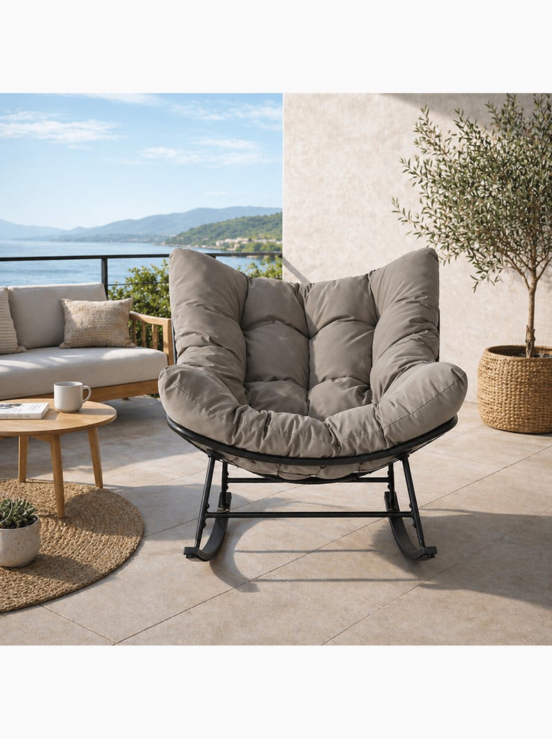 QUITO Fauteuil à bascule d'intérieur et d'extérieur gris Gris - Kiabi