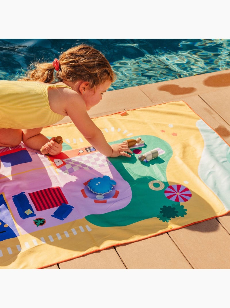 Quut - Serviette de plage 2 en 1 Jaune - Kiabi