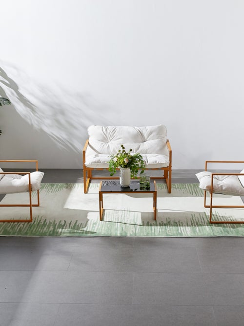 RABAT - Salon de jardin bas 4 places effet bois - Kiabi