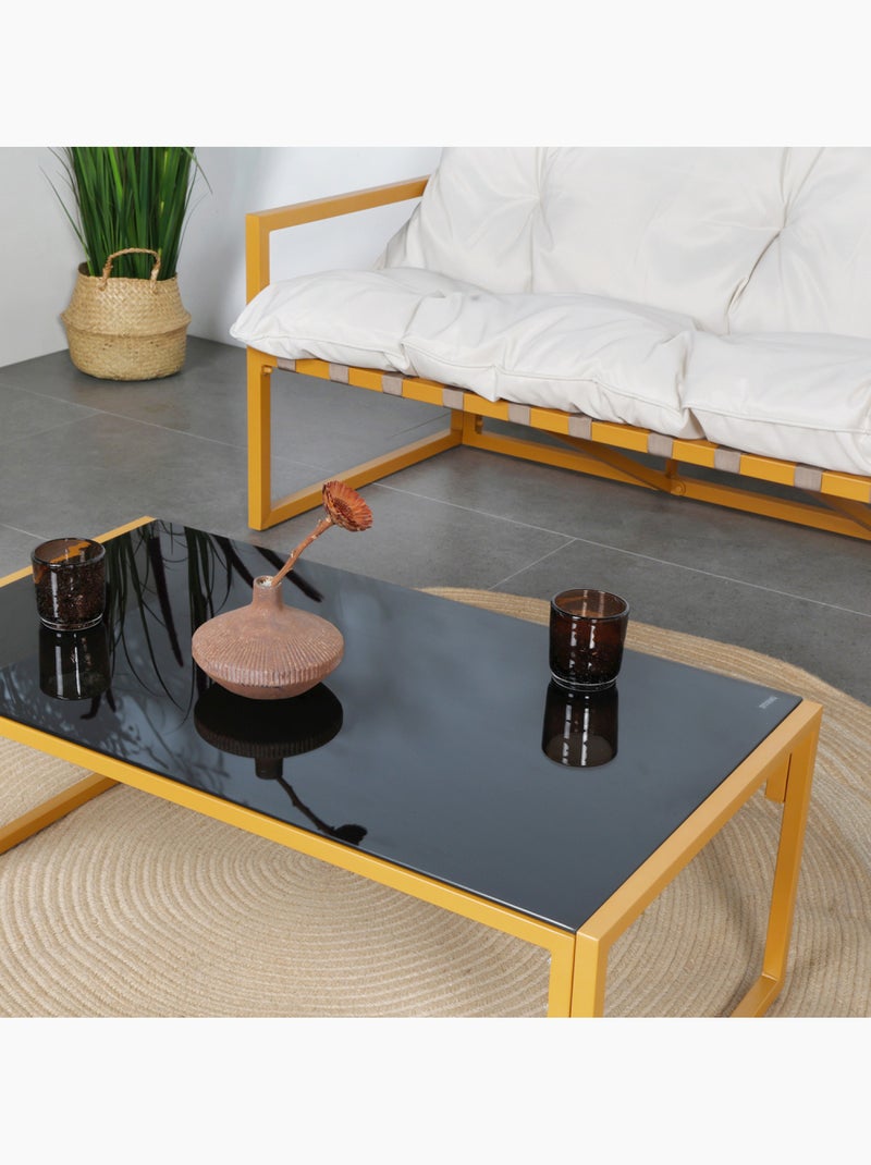 RABAT Salon de jardin 6 places contemporain marron et coussins beiges Beige - Kiabi