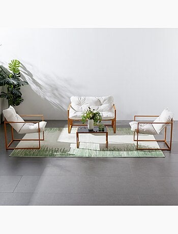 RABAT Salon de jardin effet bois