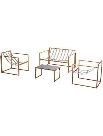RABAT Salon de jardin effet bois