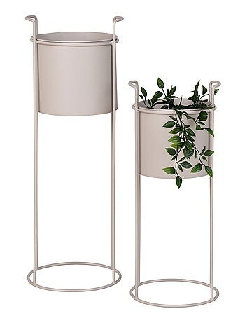 Rabo Flowerpot - Pot de fleurs, acier, sable, lot de 2