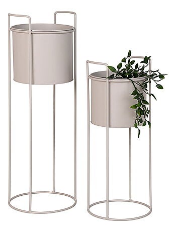 Rabo Flowerpot - Pot de fleurs, acier, sable, lot de 2