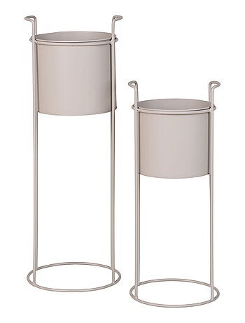 Rabo Flowerpot - Pot de fleurs, acier, sable, lot de 2