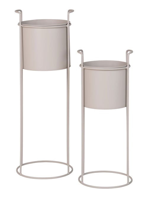 Rabo Flowerpot - Pot de fleurs, acier, sable, lot de 2 - Kiabi