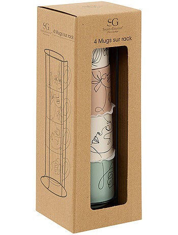 Rack 4 mugs VISAGE
