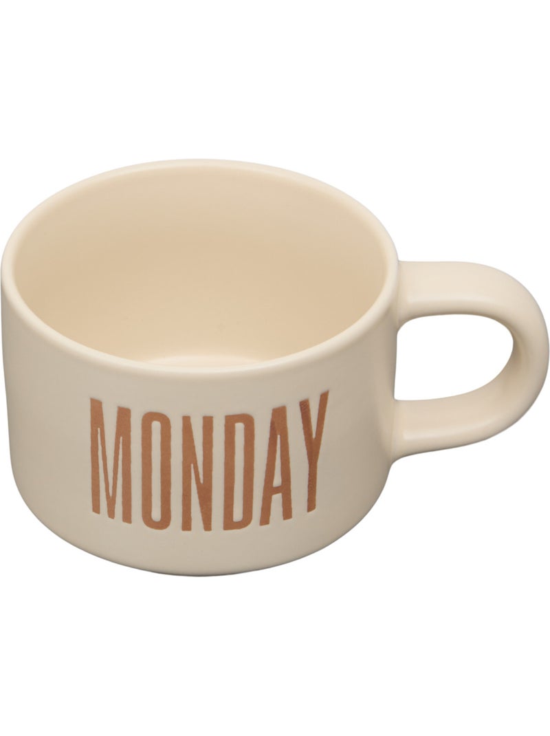 Rack de 5 mugs en grès BREAK TIME Marron - Kiabi