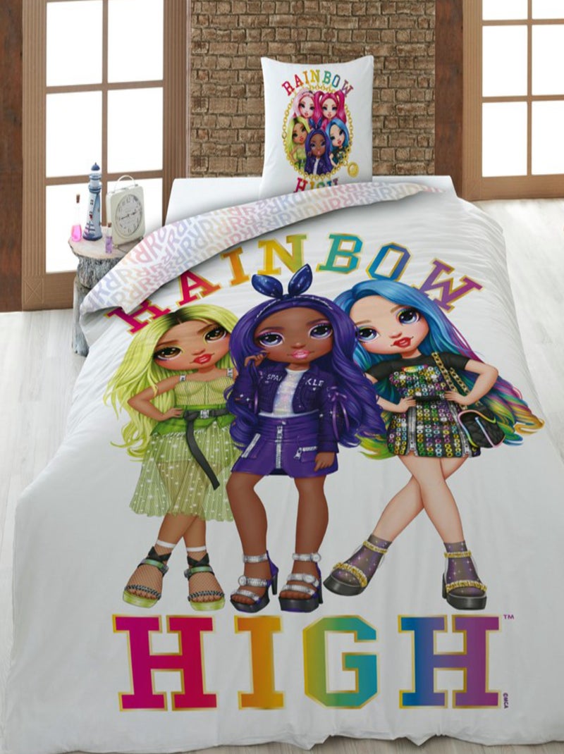 Rainbow High, Parure de Lit Enfant Imprimée Réversible, RUBY Blanc - Kiabi
