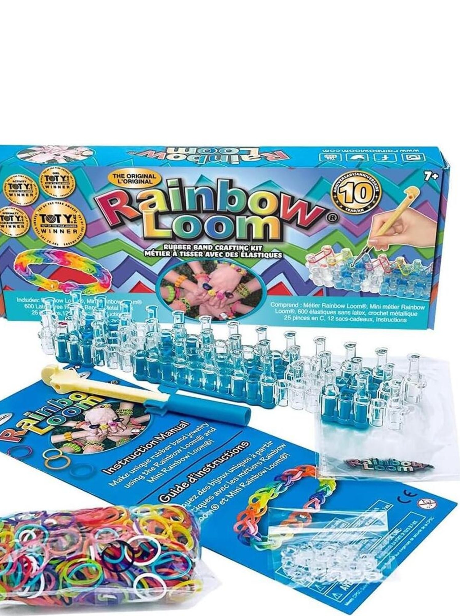 Kit Métier à Tisser Loom Bands Avec 600 élastiques | Pour Faire Des Bracelets Rainbow | Activité Créative Enfants