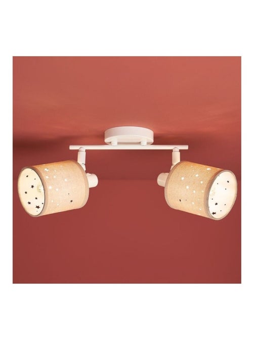 Rampe 2 spots lin beige - Kiabi