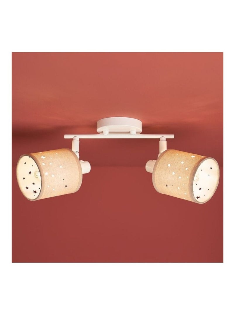 Rampe 2 spots lin beige Beige - Kiabi