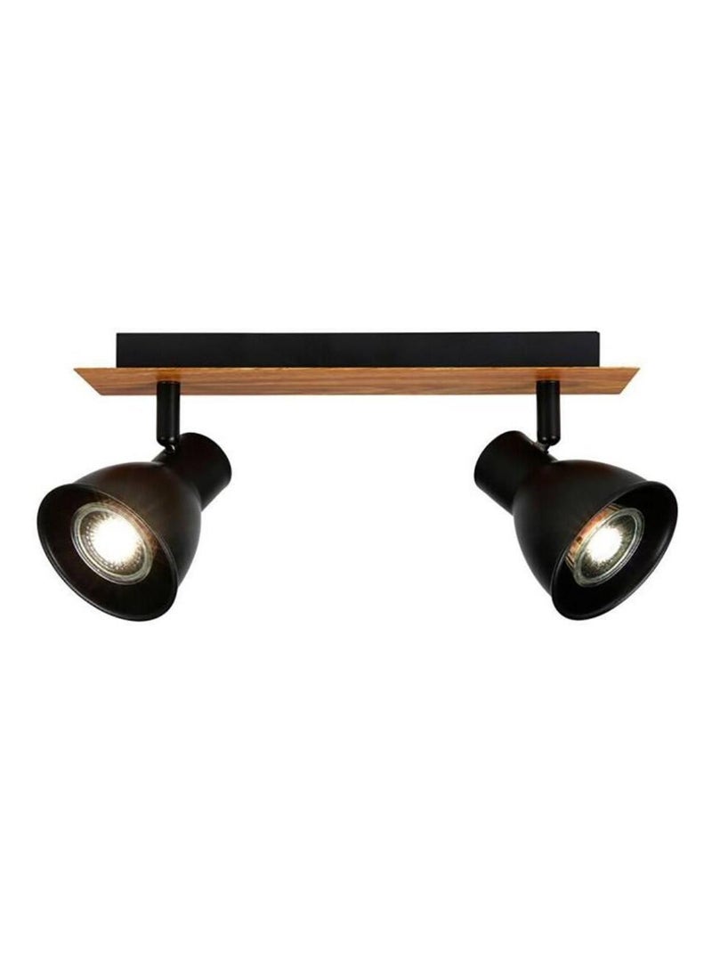 Rampe 2 spots orientables Atelier noir Noir - Kiabi