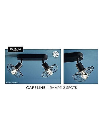 Rampe 2 spots orientables Capeline noir