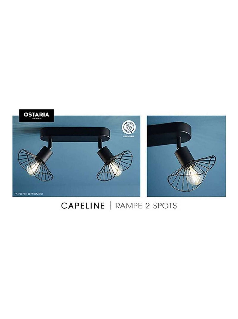 Rampe 2 spots orientables Capeline noir Noir - Kiabi