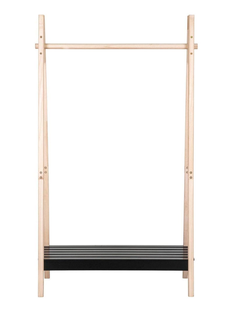 Rampe à vêtements noire en bois naturel - House Nordic Noir mat - Kiabi