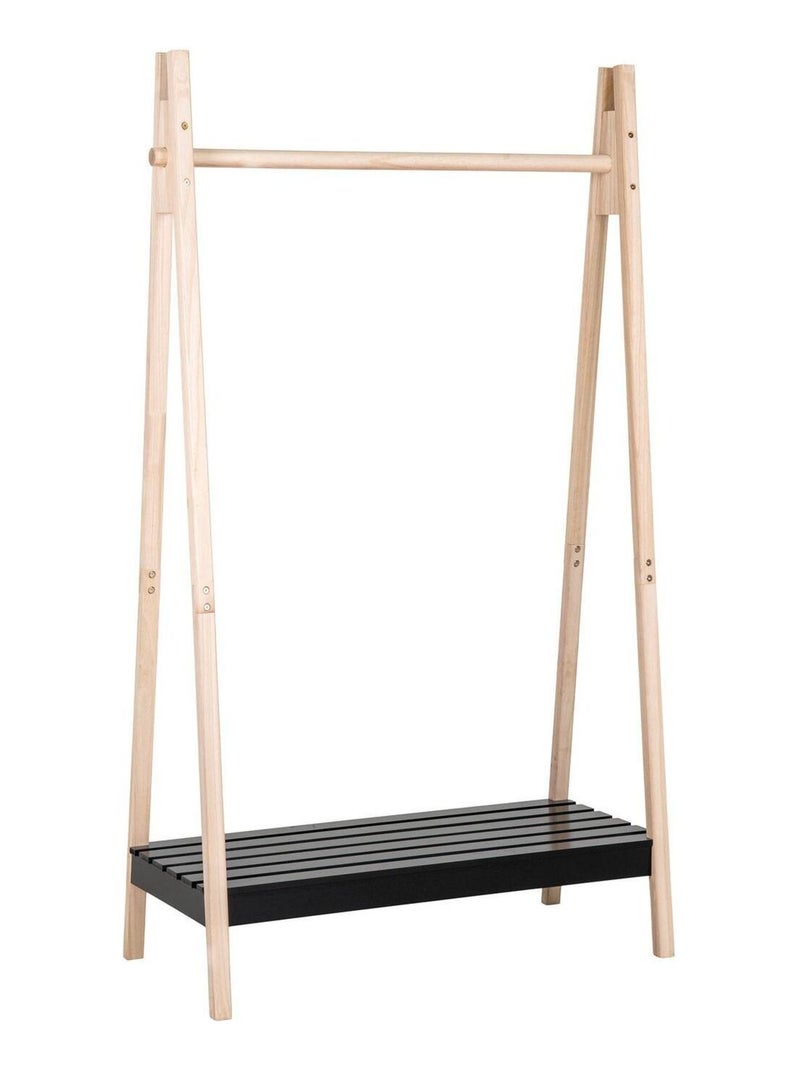 Rampe à vêtements noire en bois naturel - House Nordic Noir mat - Kiabi