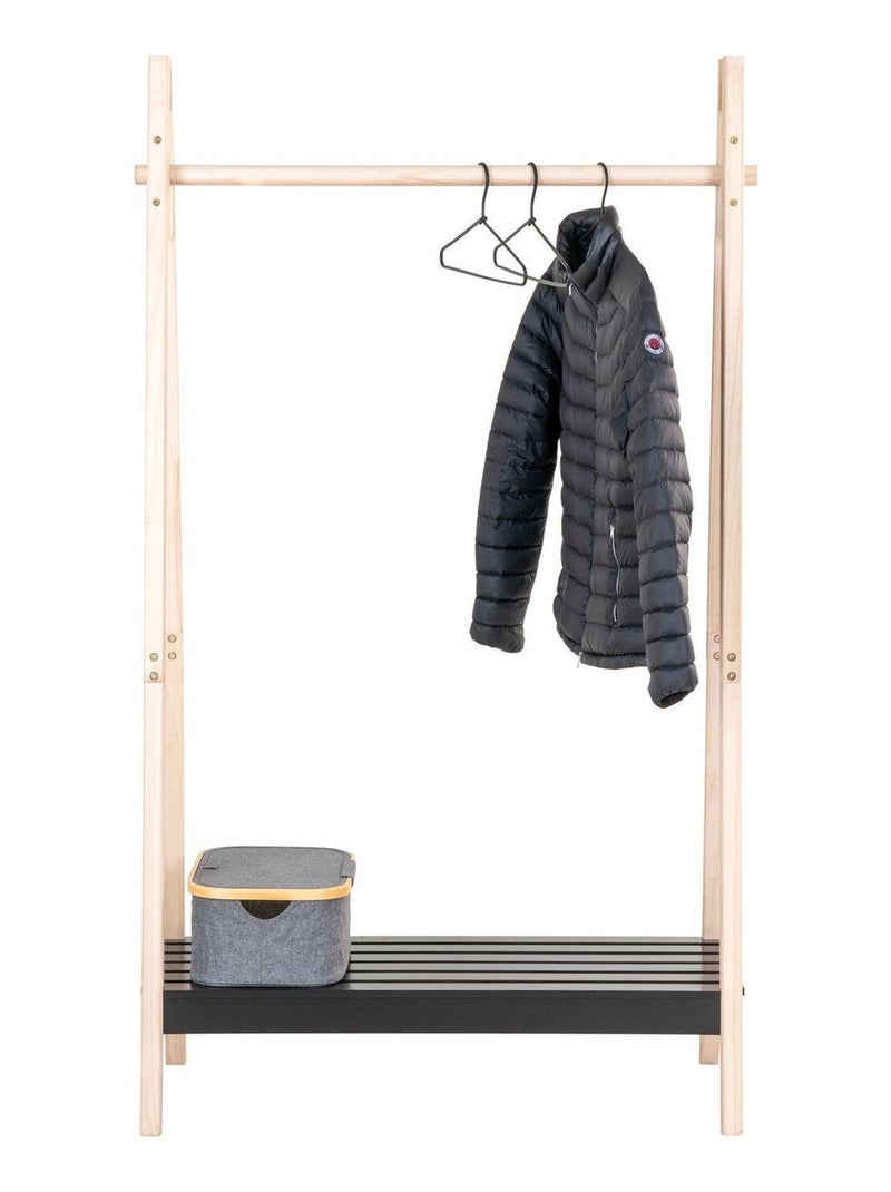 Rampe à vêtements noire en bois naturel - House Nordic Noir mat - Kiabi