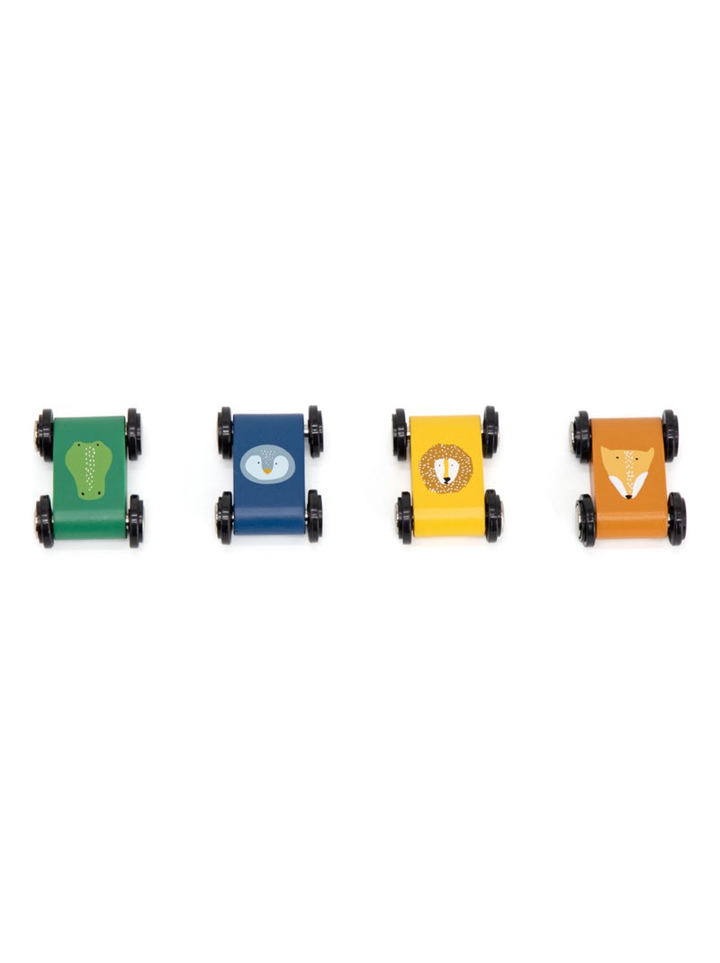 Rampe de course avec 4 voitures en bois contreplaqué Multicolore - Kiabi