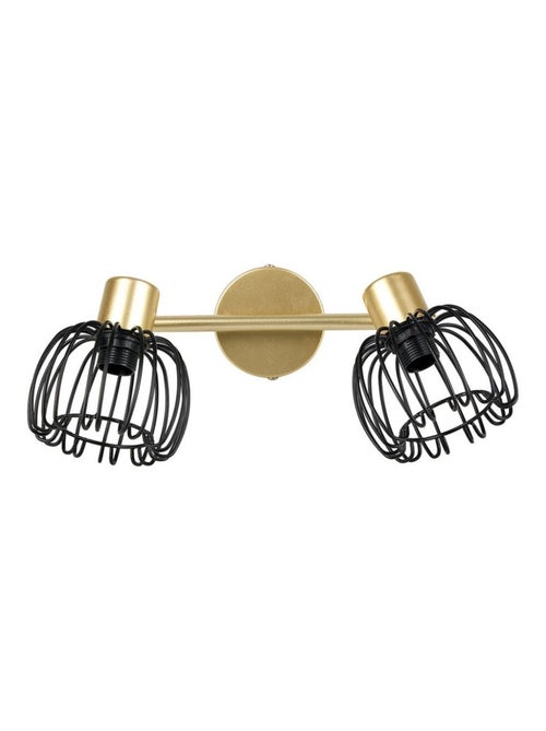 Rampe de spot orientable 2 abat-jour métal doré et noir - Kiabi