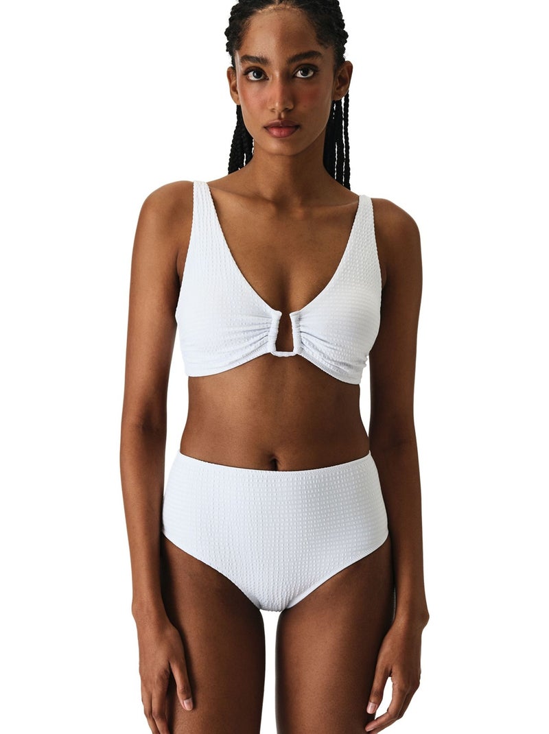 Rana hot haut de bikini texturé penti Blanc - Kiabi