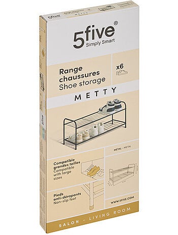 Range-chaussures 2 étagères en acier METTY