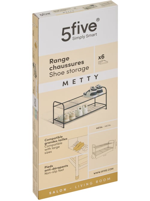 Range-chaussures 2 étagères en acier METTY - Kiabi