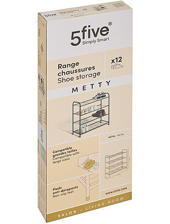 Range-chaussures 4 étagères en acier METTY