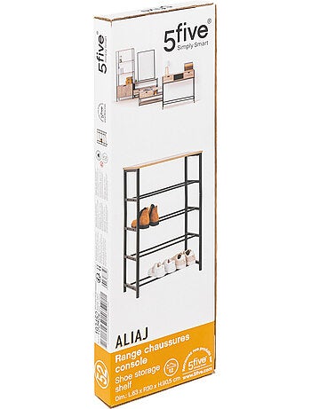 Range-chaussures console effet bois aliaj