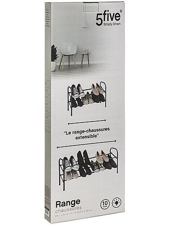 Range-chaussures extensible 10 paires en métal clothy