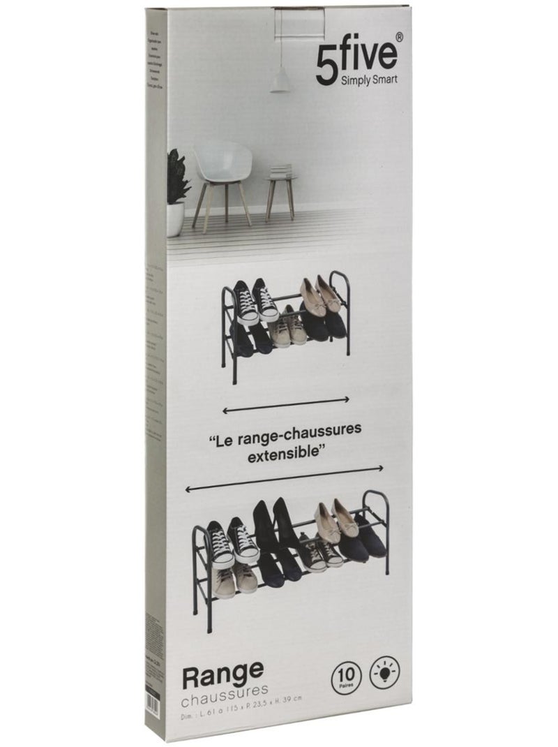 Range-chaussures extensible 10 paires en métal CLOTHY Noir - Kiabi